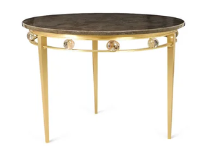 WINTOUR - Round brass and marble high side table _ JOSÉ LEITE DE CASTRO